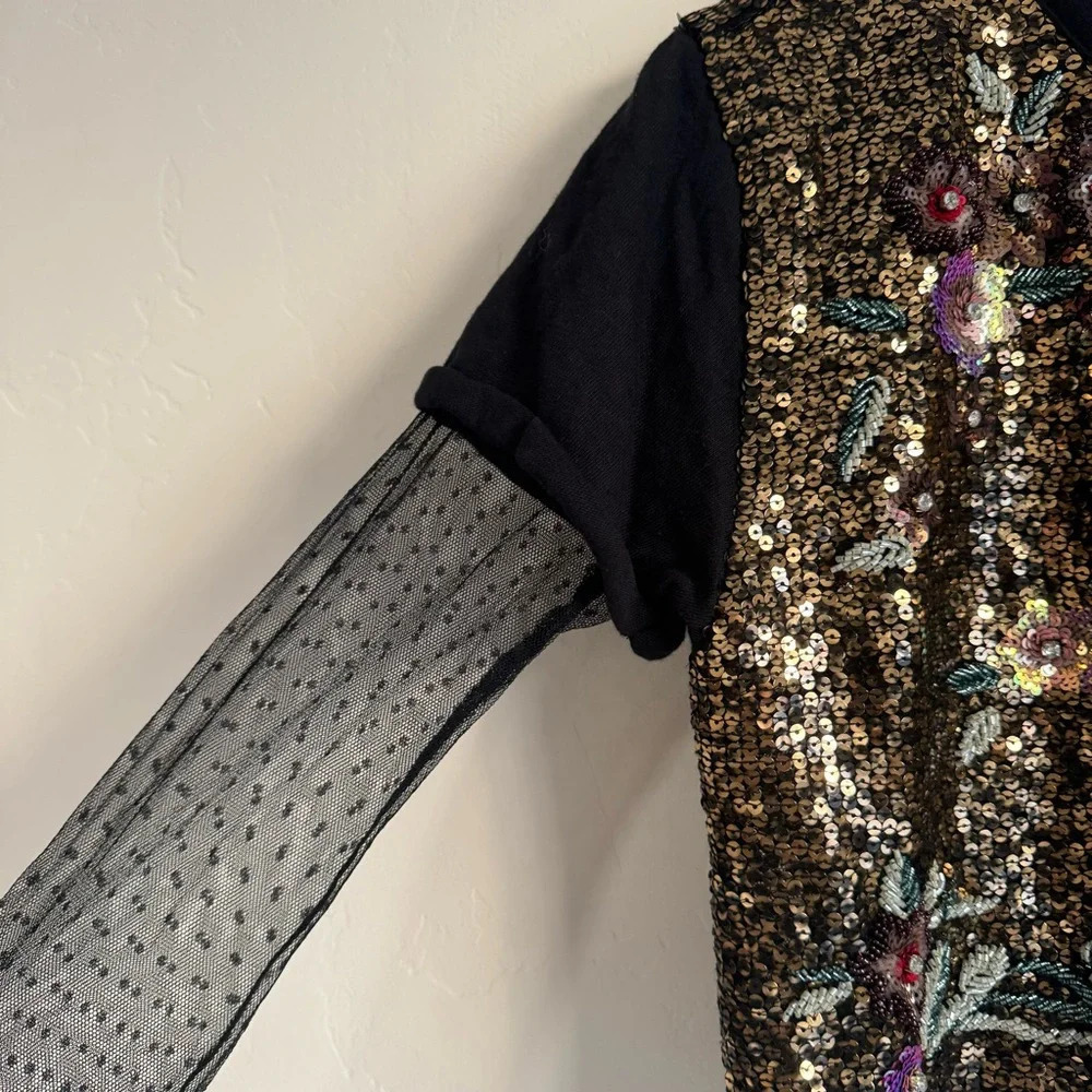NWT Free People Life of the Party Twofer Embellished Sequins Mesh Top
Size S - Picture 7 of 9